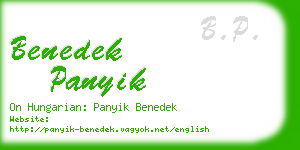 benedek panyik business card